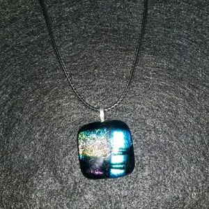 Dychroic glass pendant necklace
